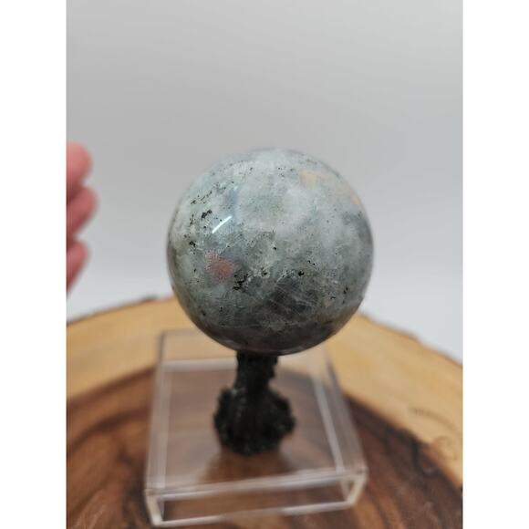 Rainbow Labradorite Sphere .45lb 53mm W/Dragon Stand - Picture 5 of 12